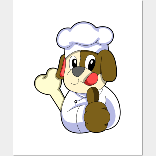 Dog as Chef with Bone Posters and Art